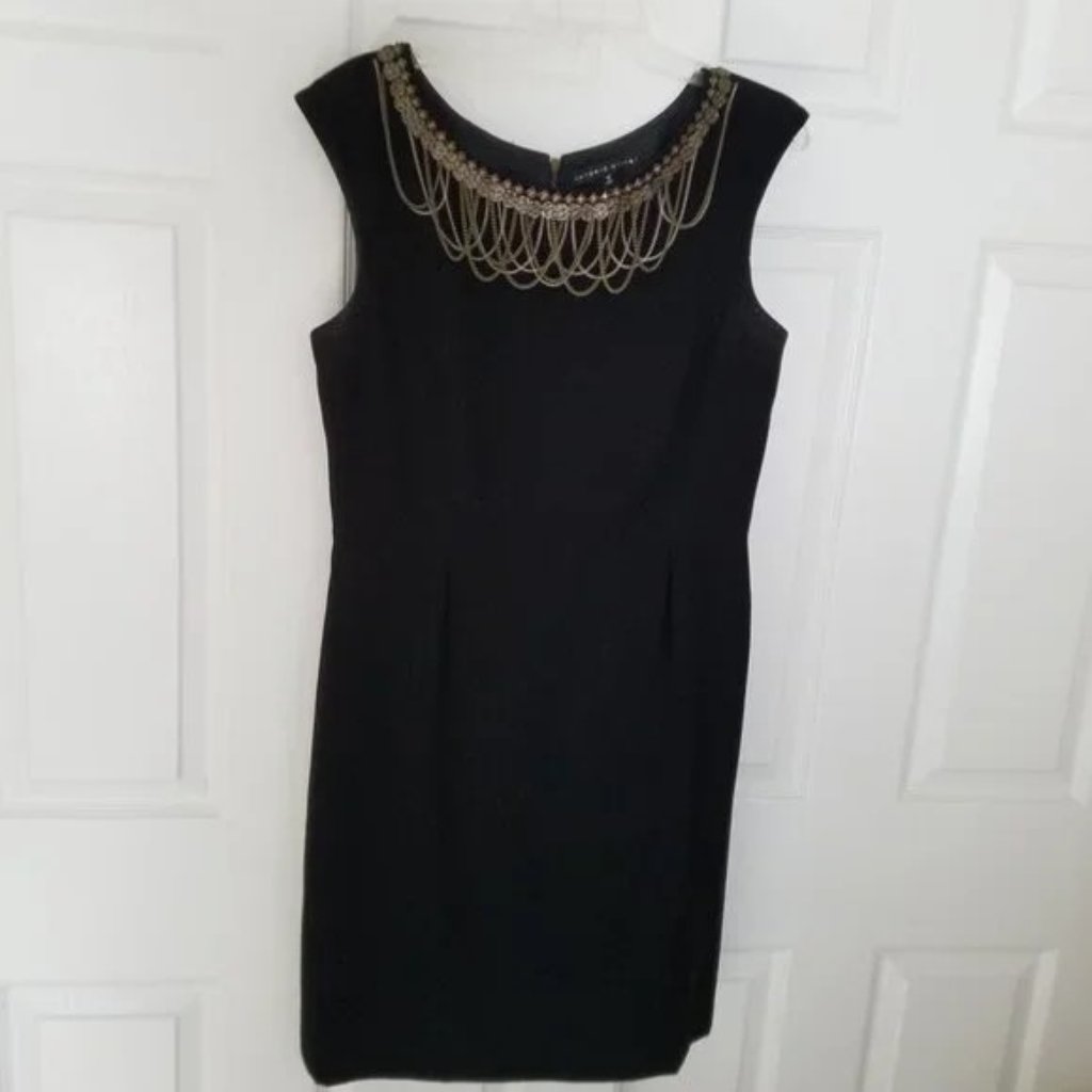 Antonio Melani Womans S 12 Sleeveless Black Dress Euc